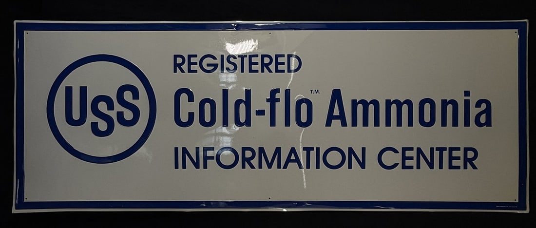USS Cold-flo Ammonina Info Center SST Tin Embossed Sign: TAC #062344 - measures 18" x 48"