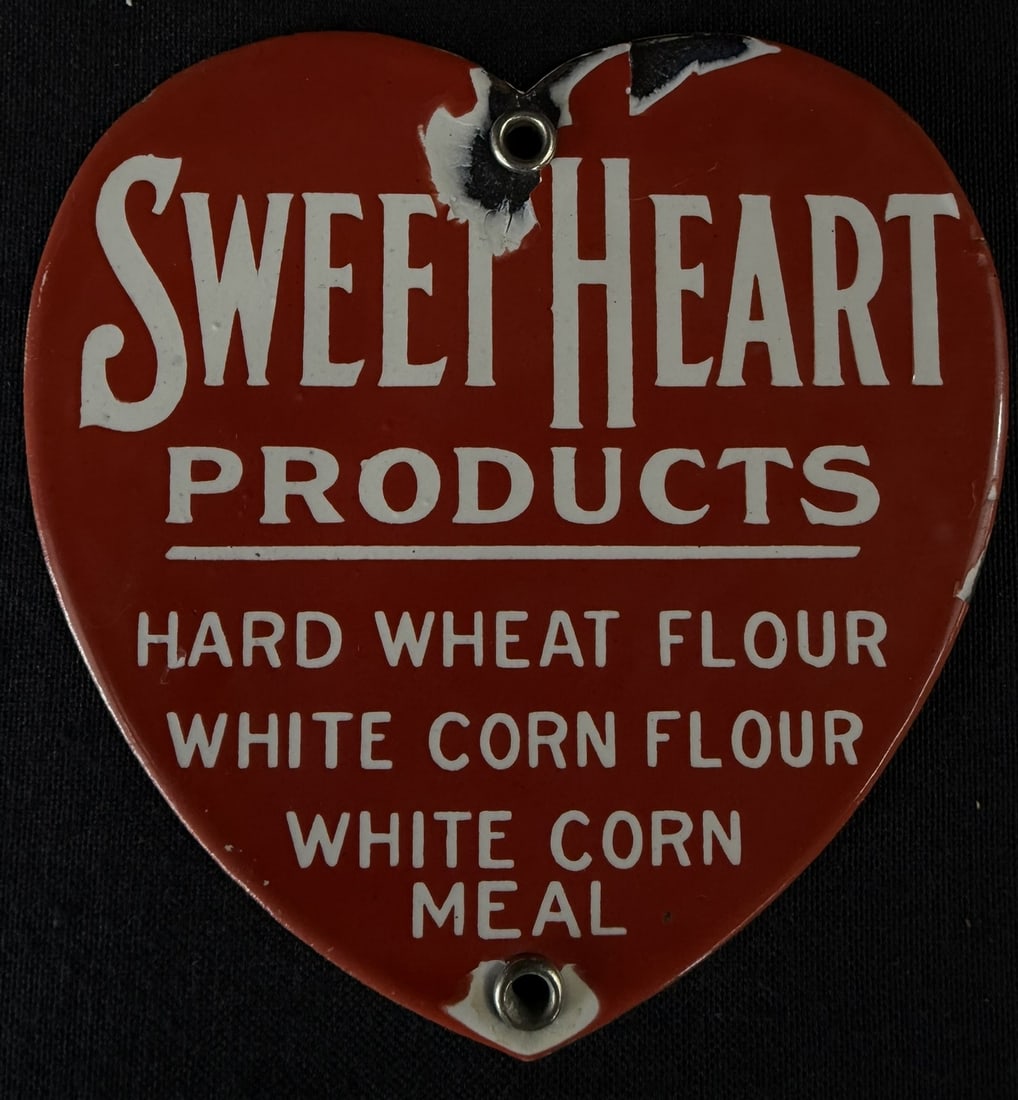 Sweet Heart Products Wheat & Corn Flour SSP Porcelain Sign: Measures 5" x 5"