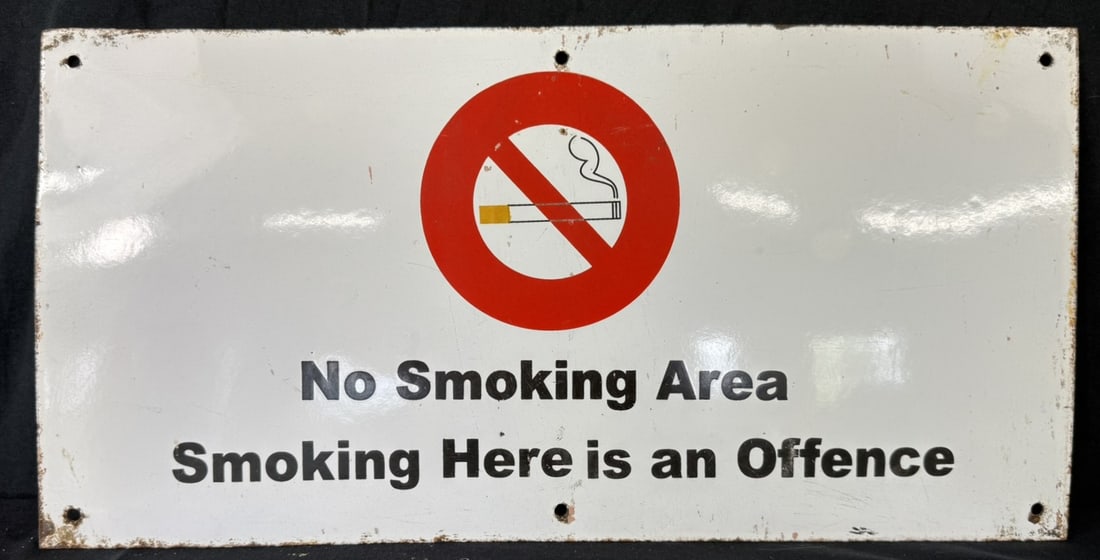 No Smoking Area "Smoking Here Is An Offence" SSP Sign: 24" x 12"
