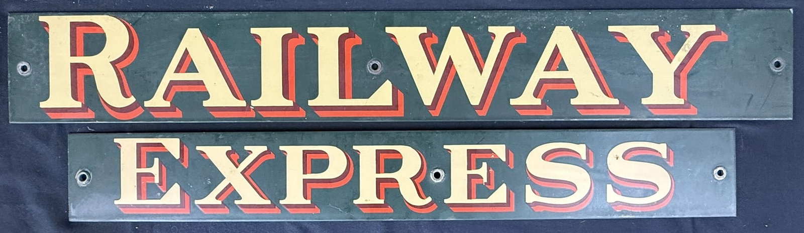 Railway Express Agency SSP Porcelain Strip Advertising Sign (1 of 9)