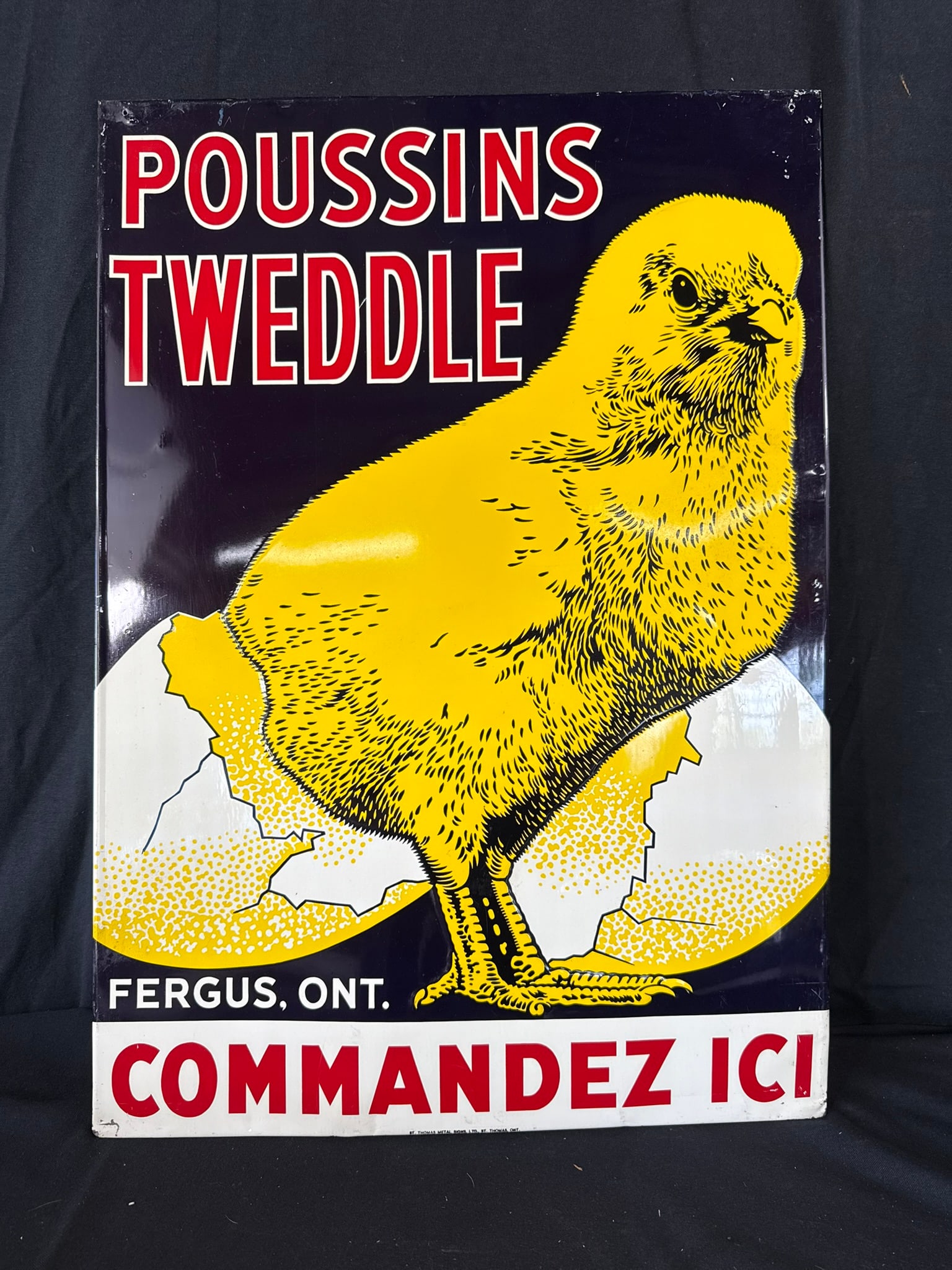 Poussin's Tweddle SST Embossed Chick Farm Advertising Sign (1 of 10)