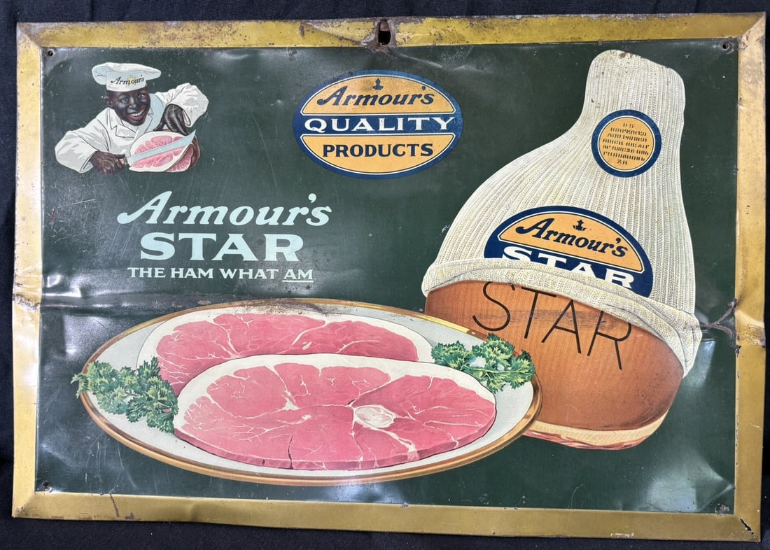 Armour's Star The Ham What Am TOC Tin Cardboard Sign RARE: Measures roughly 19" x 13" - original label on back as shown.