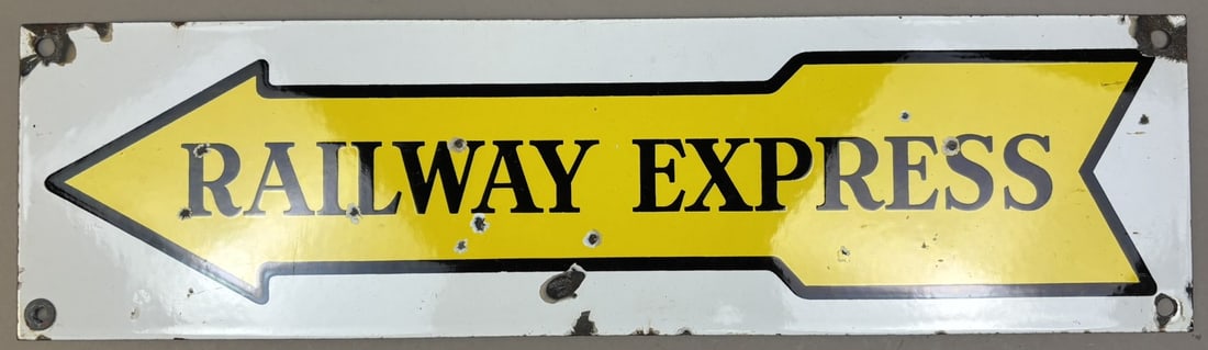 Railway Express SSP Porcelain Arrow Advertising Sign (1 of 9)