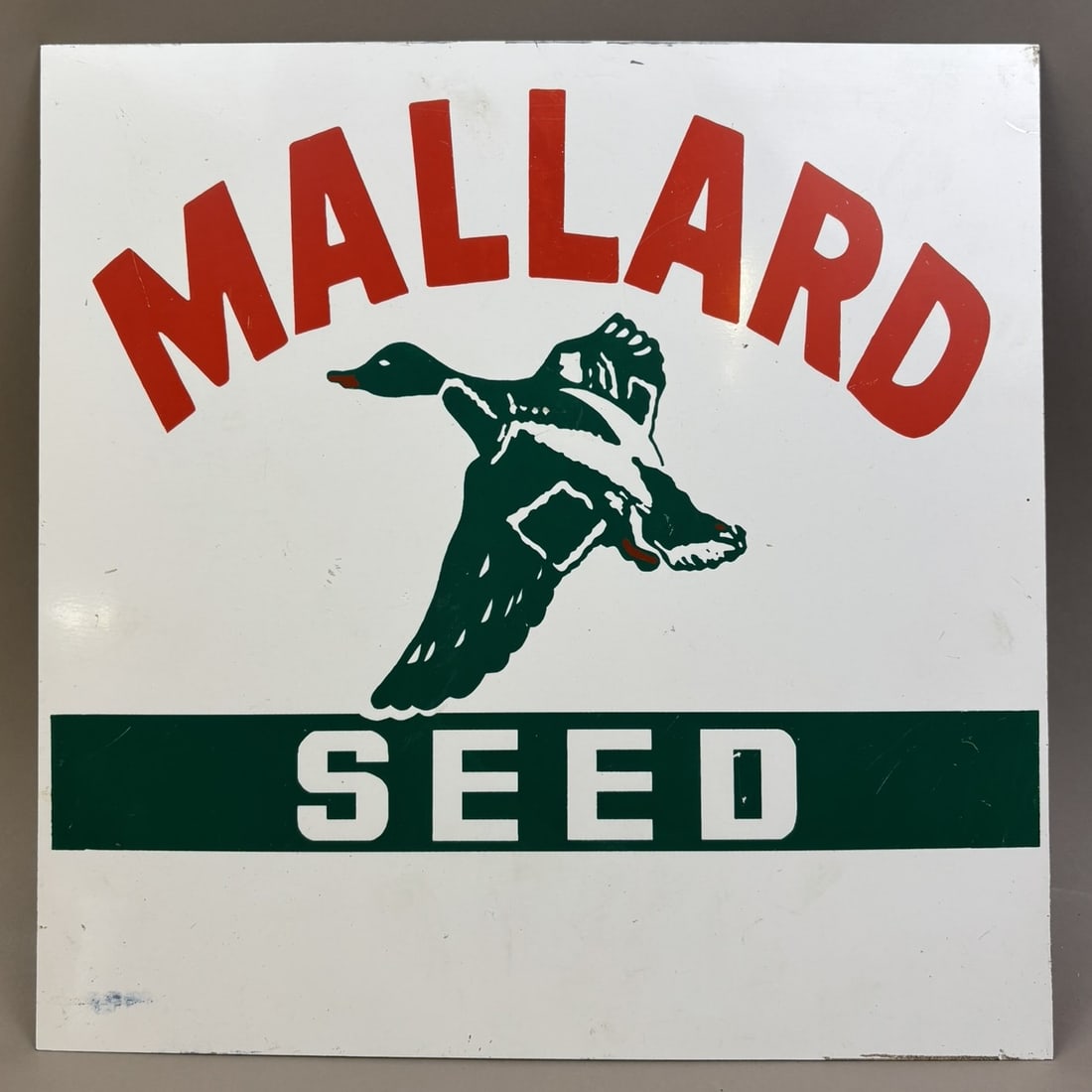 Mallard Seed SST Painted Metal Advertising 14.5" Sign: 14.5" x 14.5"