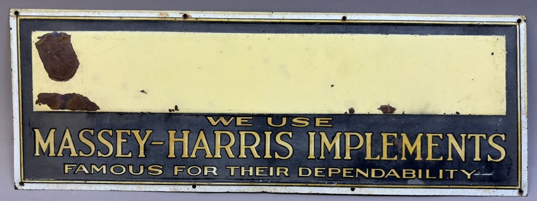 We Use Massey Harris Implements SST Embossed Sign: 19.75" x 6.75"