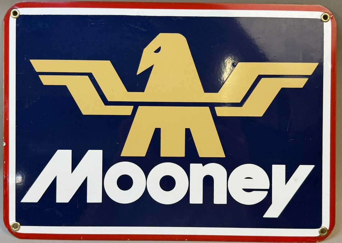 Mooney Porcelain Aircraft Advertising Pump Plate Sign (1 of 6)