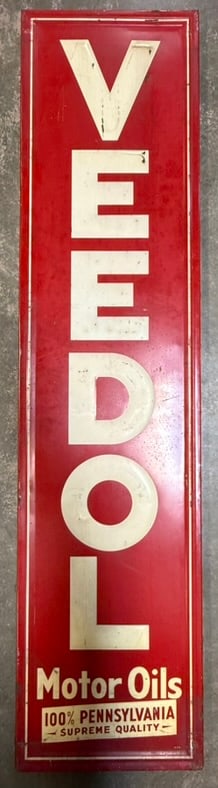 Veedol Motor Oils SST Embossed Metal Vertical 6' Gas Sign (1 of 9)