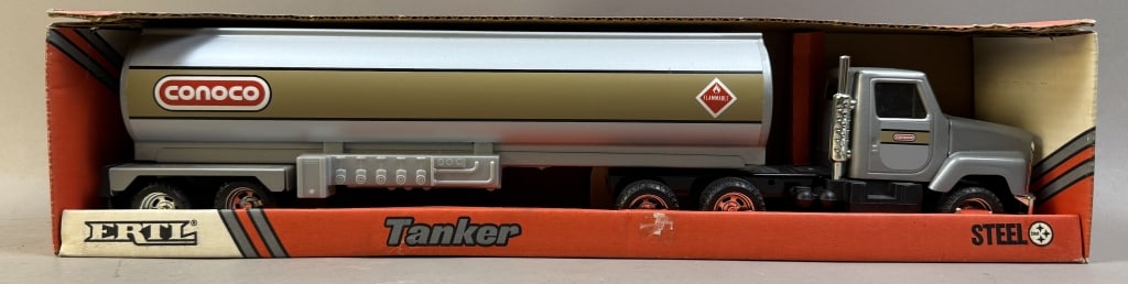 Ertl Conoco Gasoline Truck Tanker #3163 NOS w/ Box: Please make sure you view all photos and ask any questions you may have! Great original collectible item. This is day 1 of our 2 day one owner auction event. Thanks and have a great day! Holler & Hamm
