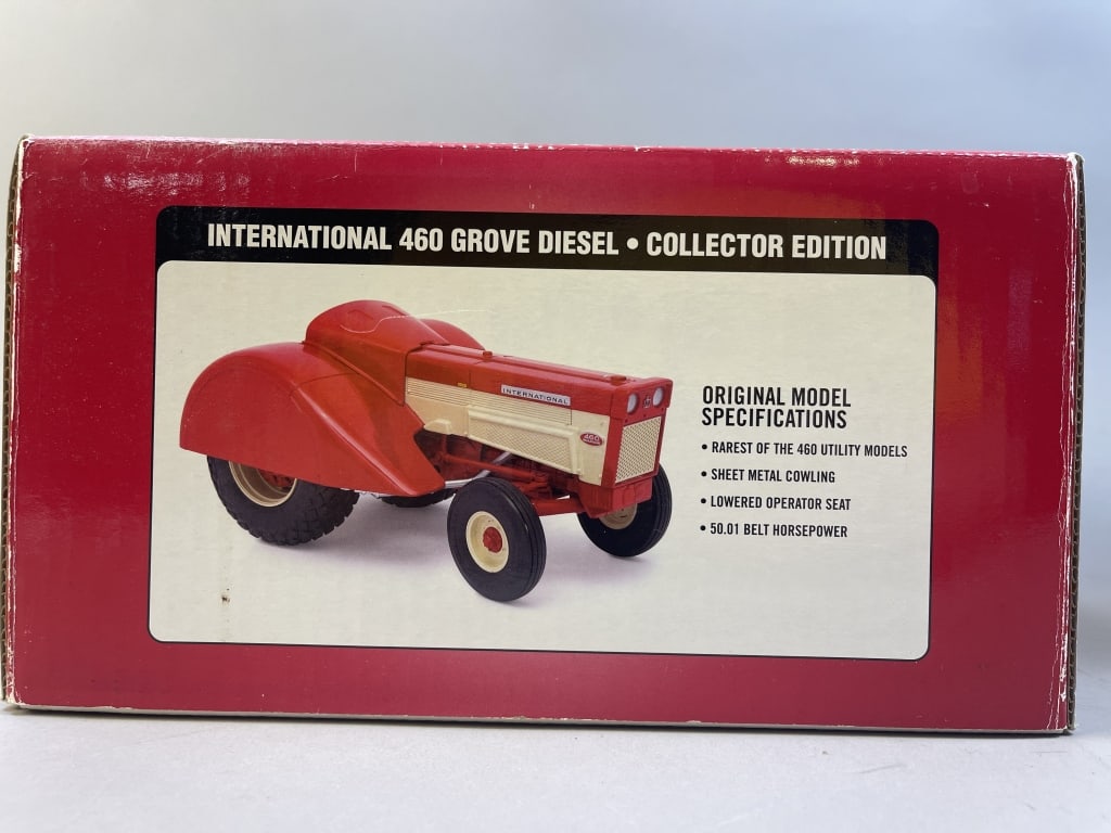 Two 1/16 Scale Model Tractors & Spreader Implement - 4
