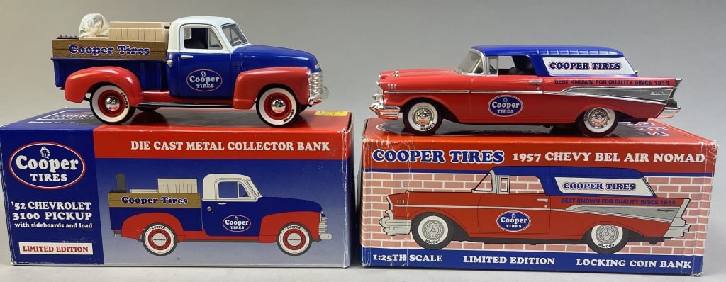 2 SpecCast Cooper Tires Die-Cast Collector Cars: Please make sure you view all photos and ask any questions you may have! Great original collectible item. This is day 1 of our 2 day one owner auction event. Thanks and have a great day! Holler & Hamm