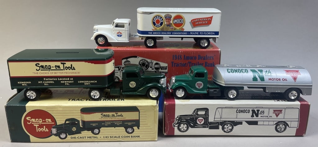 3 ERTL Die-Cast Truck Trailer Coin Banks Gas & Oil (1 of 8)