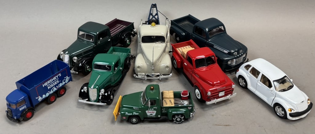 Lot of 8 Die Cast Trucks: Please make sure you view all photos and ask any questions you may have! Great original collectible item. This is day 1 of our 2 day one owner auction event. Thanks and have a great day! Holler & Hamm