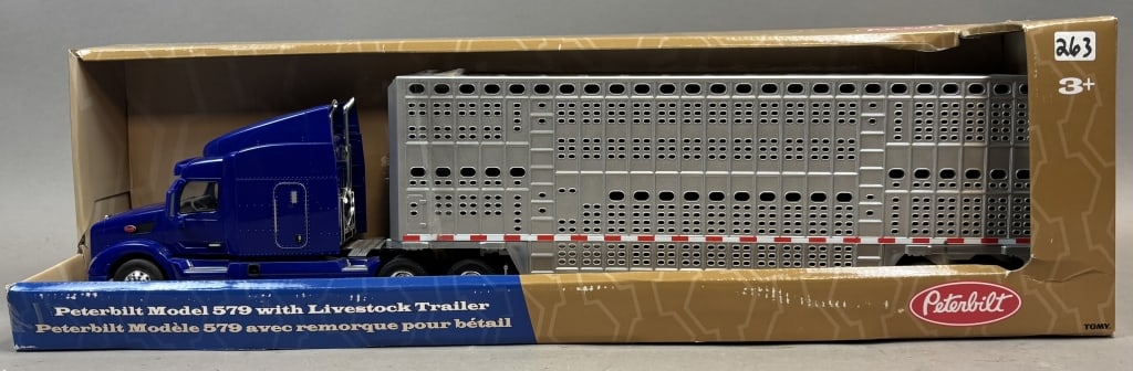 Peterbilt Model 579 w/ Livestock Trailer Toy: Please make sure you view all photos and ask any questions you may have! Great original collectible item. This is day 1 of our 2 day one owner auction event. Thanks and have a great day! Holler & Hamm