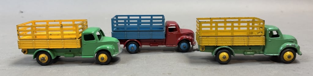 Lot of 3 Dodge Dinky Toy Metal Trucks: Please make sure you view all photos and ask any questions you may have! Great original collectible item. This is day 1 of our 2 day one owner auction event. Thanks and have a great day! Holler & Hamm