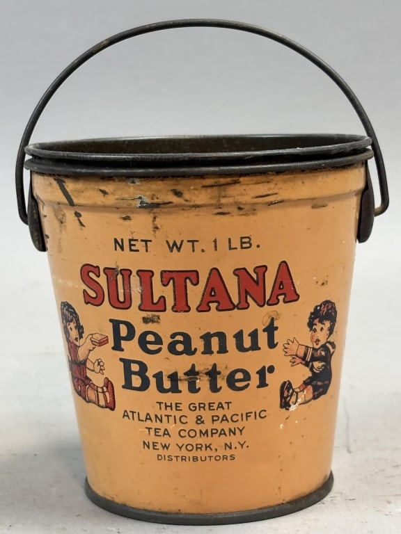 Sultana 1 lb Peanut Butter Tin New York, NY: Please make sure you view all photos and ask any questions you may have! Great original collectible item. This is day 1 of our 2 day one owner auction event. Thanks and have a great day! Holler & Hamm