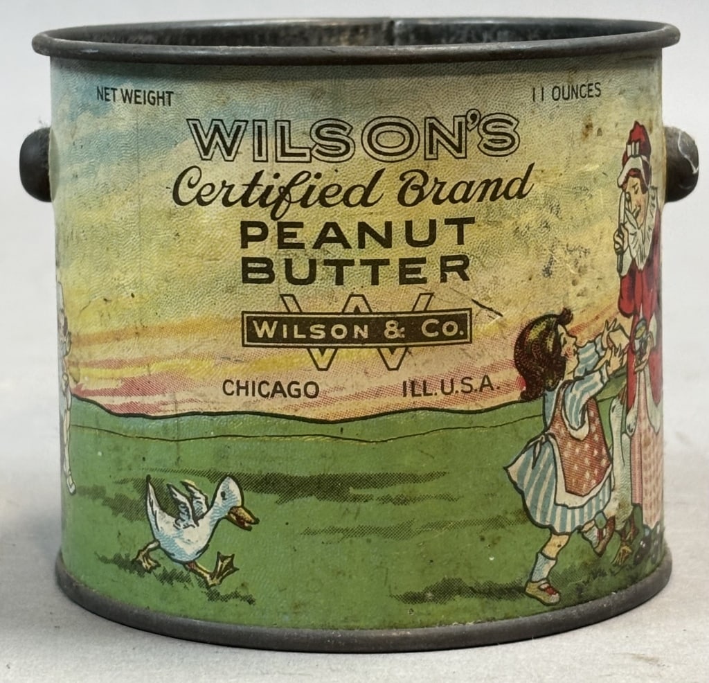 Wilson's 11oz Peanut Butter Tin Chicago Illinois: Please make sure you view all photos and ask any questions you may have! Great original collectible item. This is day 1 of our 2 day one owner auction event. Thanks and have a great day! Holler & Hamm