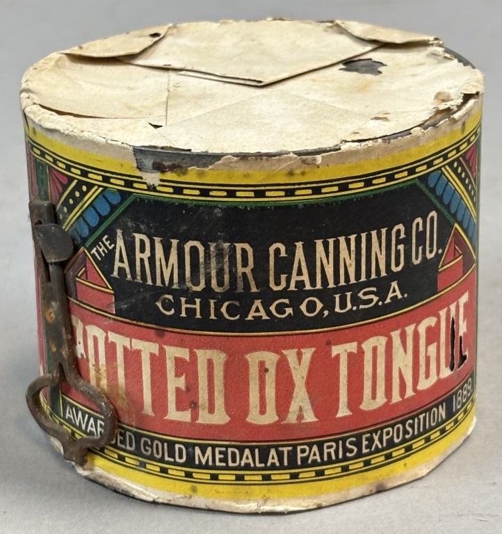 Armour Canning Co Potted Dx Tongue: Please make sure you view all photos and ask any questions you may have! Great original collectible item. This is day 1 of our 2 day one owner auction event. Thanks and have a great day! Holler & Hamm