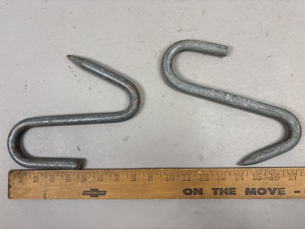 Pair Armour & Swift's Meat Hooks - 5