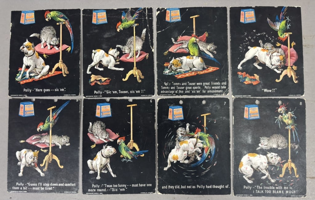 Lot of 8 Armour's Comic Luncheon Beef Cards: Please make sure you view all photos and ask any questions you may have! Great original collectible item. This is day 1 of our 2 day one owner auction event. Thanks and have a great day! Holler & Hamm