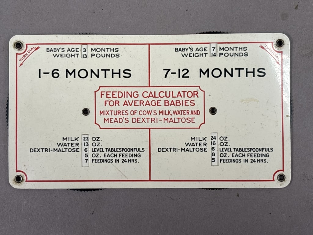 Mead Johnson &Co Feeding Calculator For Babies: Please make sure you view all photos and ask any questions you may have! Great original collectible item. This is day 1 of our 2 day one owner auction event. Thanks and have a great day! Holler & Hamm