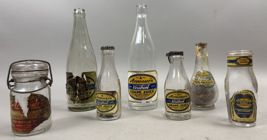 Lot of 7 Armour's Glass Bottles (1 of 9)