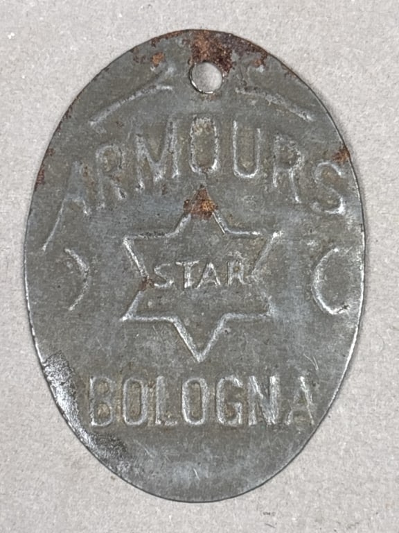 Antique 20s Armour's Star Bologna Advertising Tag: Please make sure you view all photos and ask any questions you may have! Great original collectible item. This is day 1 of our 2 day one owner auction event. Thanks and have a great day! Holler &