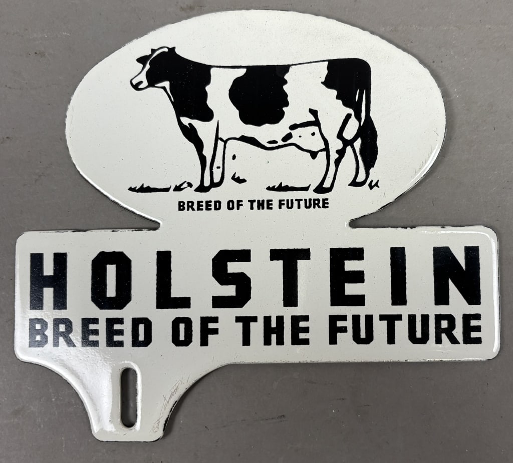 Holstein Breed of the Future Metal Sign Tag: Please make sure you view all photos and ask any questions you may have! Great original collectible item. This is day 1 of our 2 day one owner auction event. Thanks and have a great day! Holler & Hamm