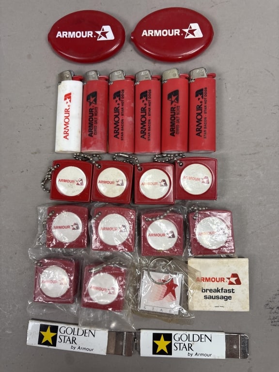 Lot of 22 Armour Advertising Pieces: Please make sure you view all photos and ask any questions you may have! Great original collectible item. This is day 1 of our 2 day one owner auction event. Thanks and have a great day! Holler & Hamm