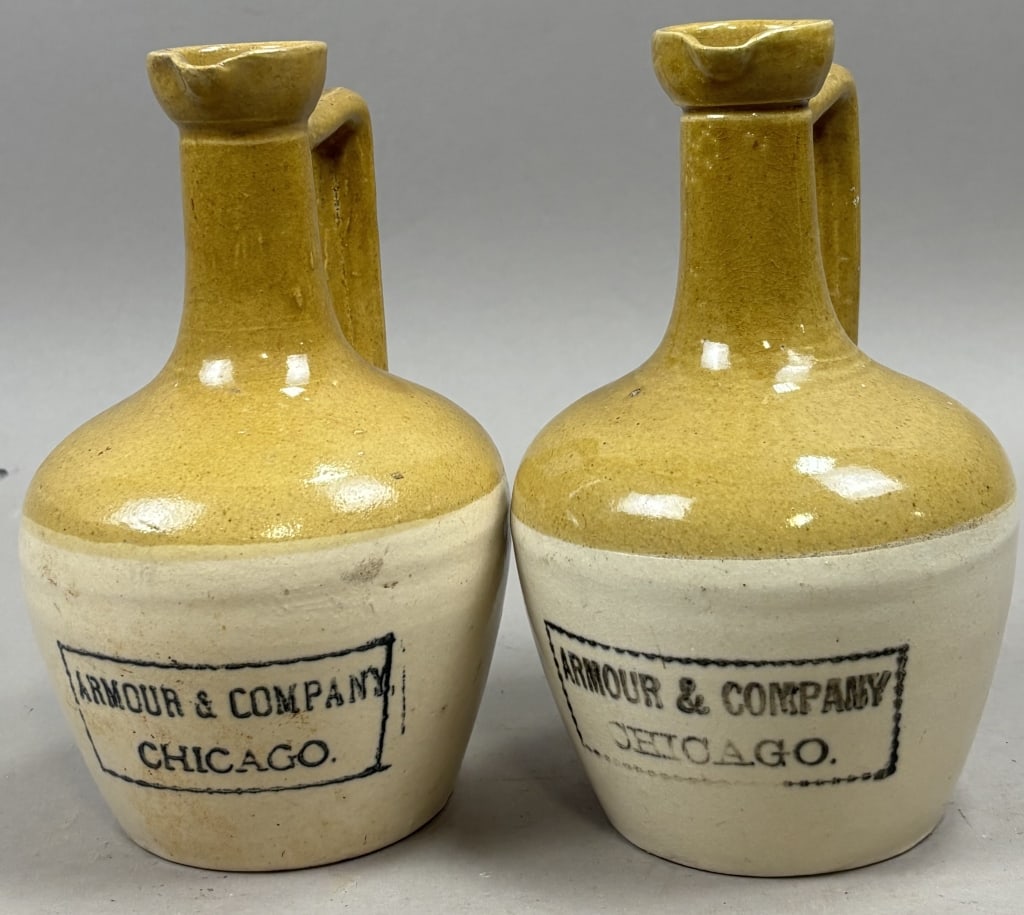 Pair Armour & Company Chicago Vinaigrettes: Please make sure you view all photos and ask any questions you may have! Great original collectible item. This is day 1 of our 2 day one owner auction event. Thanks and have a great day! Holler &