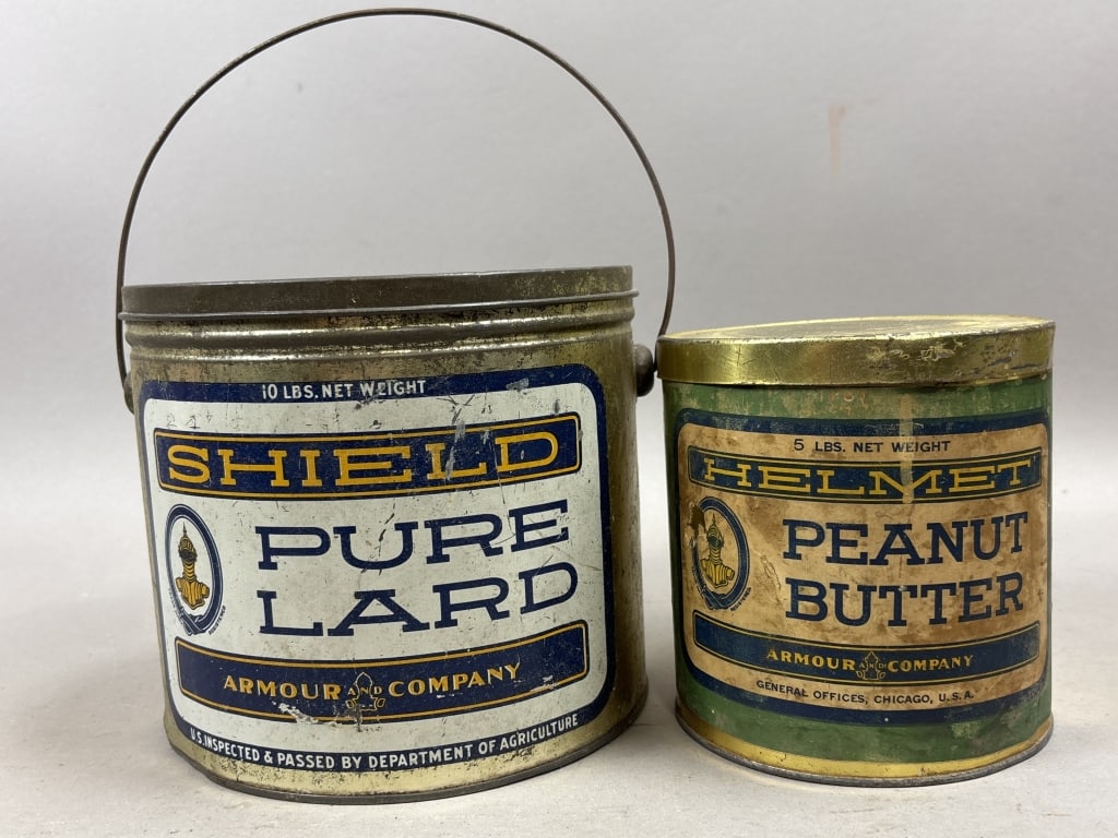 Armour 5 & 10lb Pure Lard & Peanut Butter Tins (1 of 7)