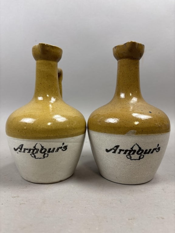 Pair Armour's Stoneware Pitchers - 2