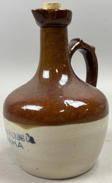 The Cudahy Packing Co Omaha Stoneware Pitcher: Please make sure you view all photos and ask any questions you may have! Great original collectible item. This is day 1 of our 2 day one owner auction event. Thanks and have a great day! Holler &