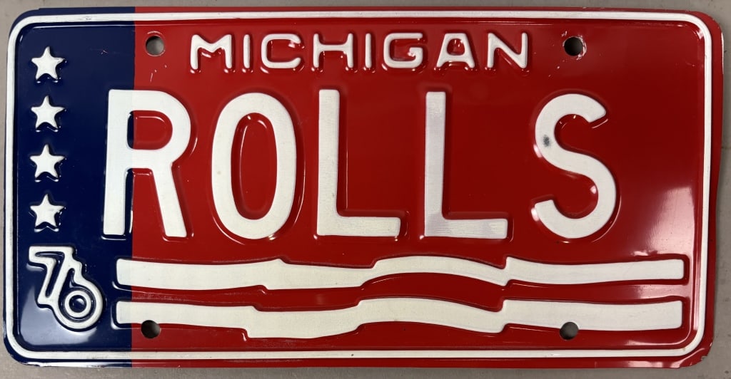 1976 Michigan Rolls Royce Personalized Plate: See all photos as a better idea of condition.