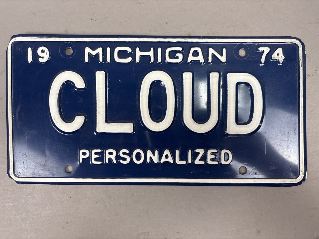 1974 Michigan CLOUD Personalized License Plate: See all photos as a better idea of condition.