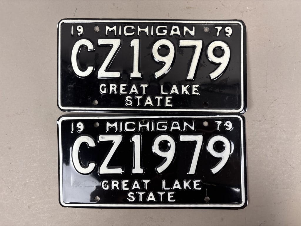 1979 Pair CZ1979 Michigan Personalized Plates: See all photos as a better idea of condition.