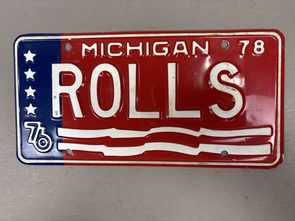 1978 Rolls Royce Michigan Personalized Plate: See all photos as a better idea of condition.