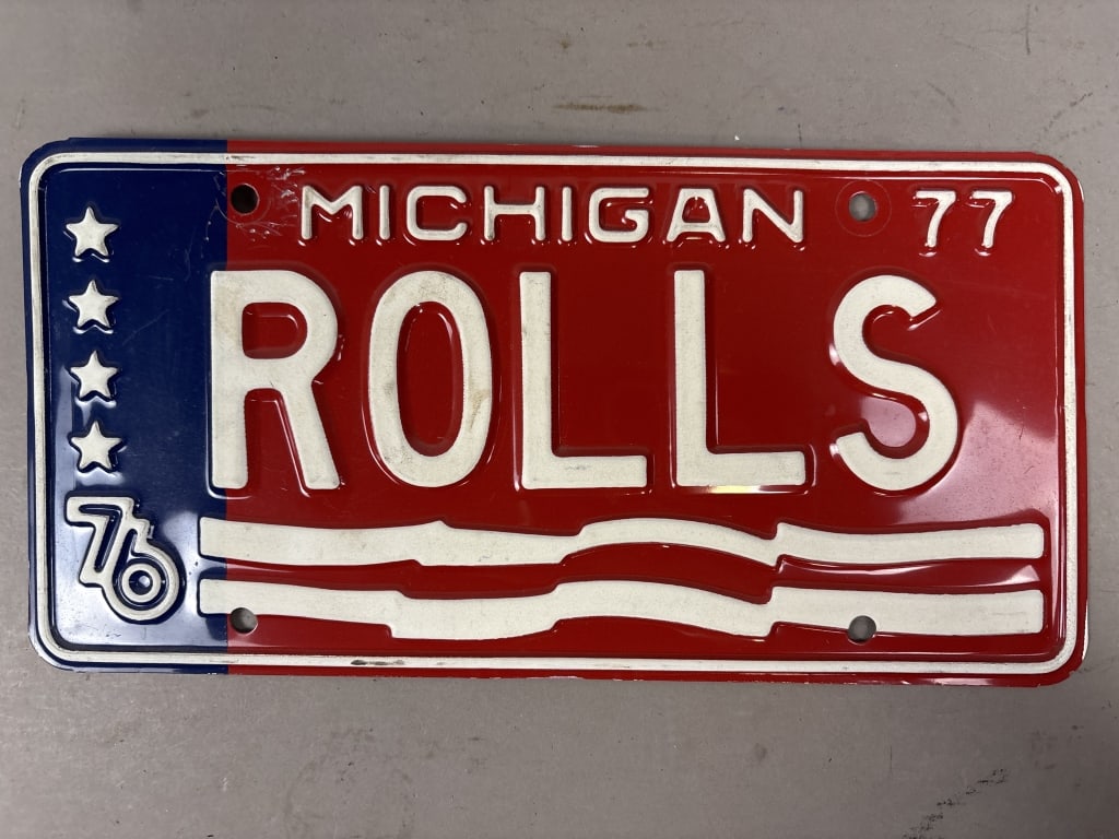 1977 Rolls Royce Michigan Personalized Plate: See all photos as a better idea of condition.