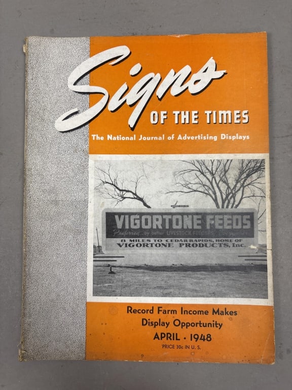 April 1948 Signs of the Times NEON Sign Magazine: See all photos as a better idea of condition.