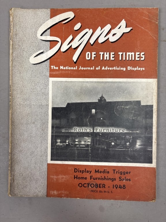 October 1948 Signs of the Times NEON MAGAZINE: See all photos as a better idea of condition.