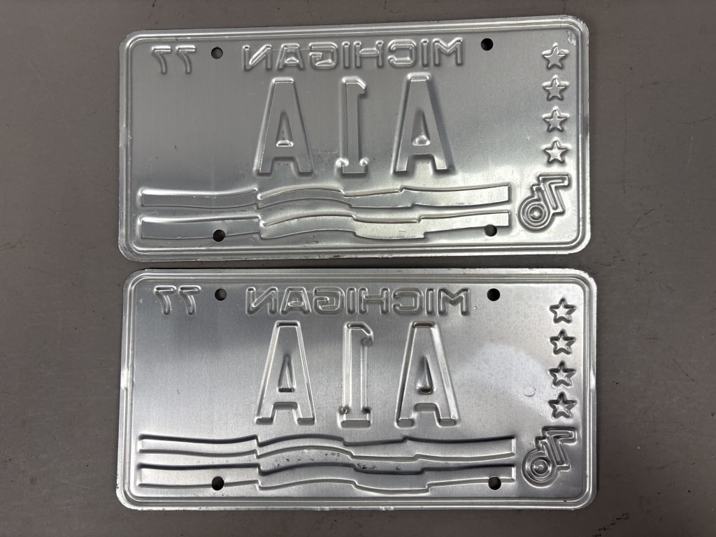 Pair 1977 A1A Personalized Michigan Plates - 2