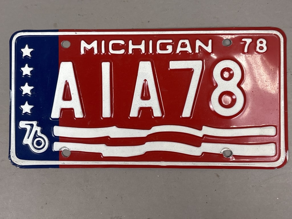 1978 AIA Personalized Michigan License Plate: See all photos as a better idea of condition.