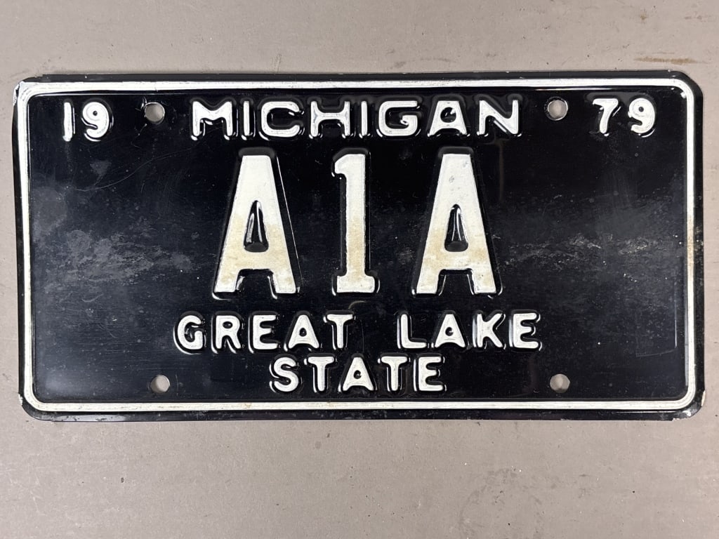 A1A 1979 Great Lakes State Michigan License Plate: See all photos as a better idea of condition.