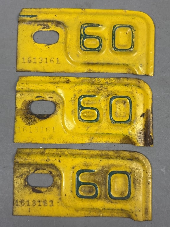 Lot 3 1960 Michigan License Plate Renewal Tags: See all photos as a better idea of condition.