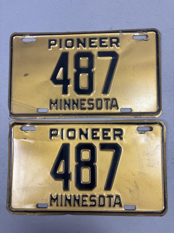 Pair Pioneer Minnesota 487 Personalized Plates: See all photos as a better idea of condition.