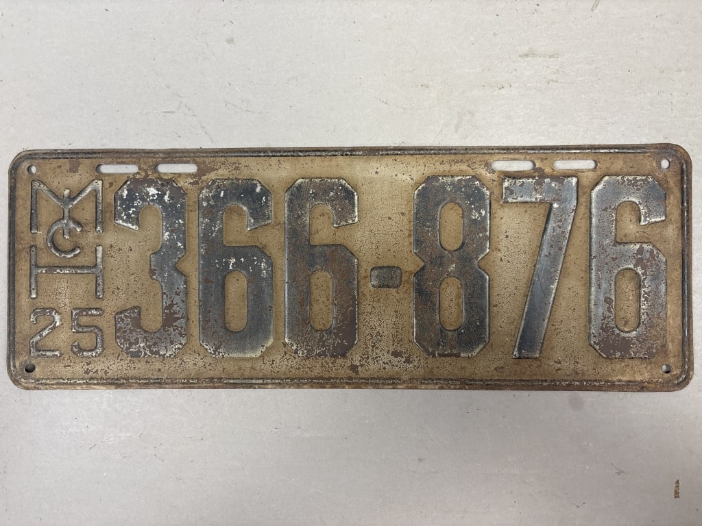 1925 Michigan 366876 Vintage License Plate: See all photos as a better idea of condition.