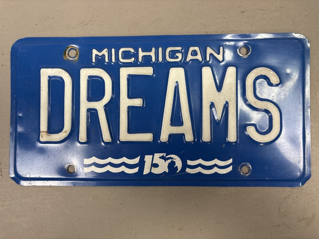 Michigan 150 DREAMS Personalized License Plate: See all photos as a better idea of condition.