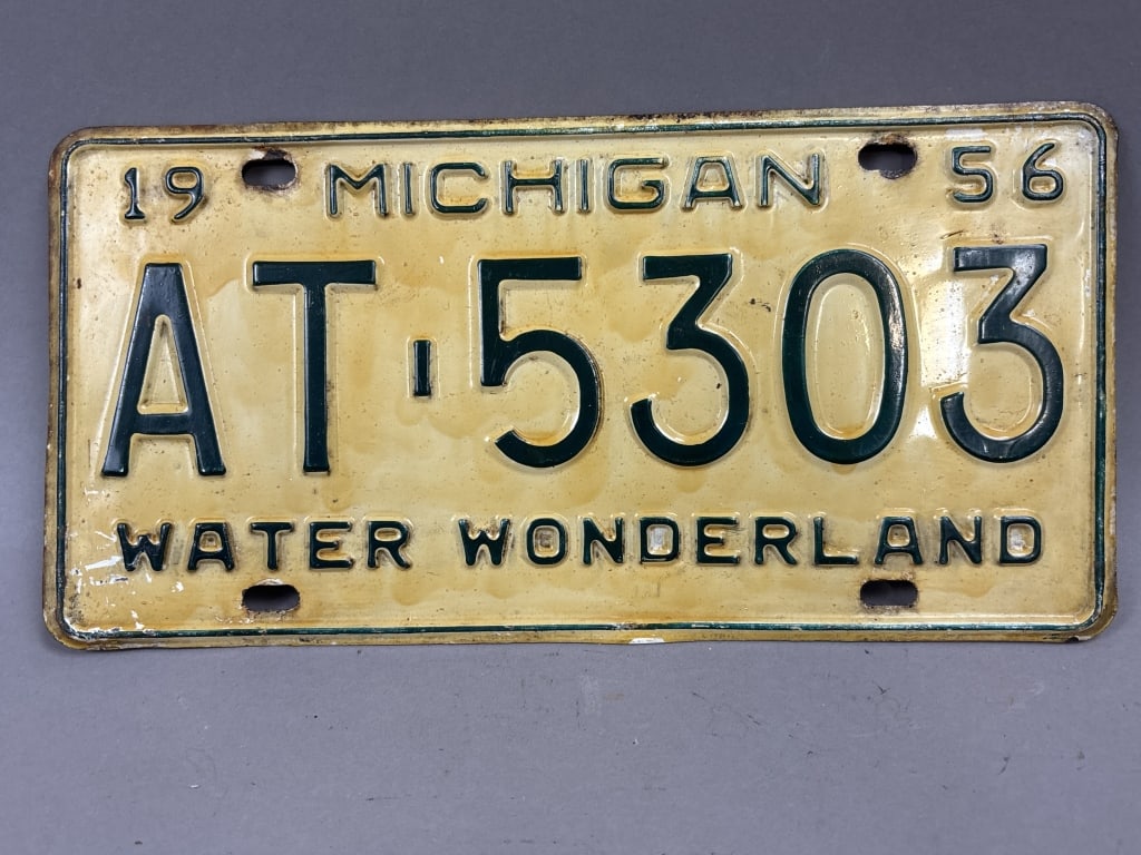 1956 Michigan AT-5303 Water Wonderland Plate: See all photos as a better idea of condition.