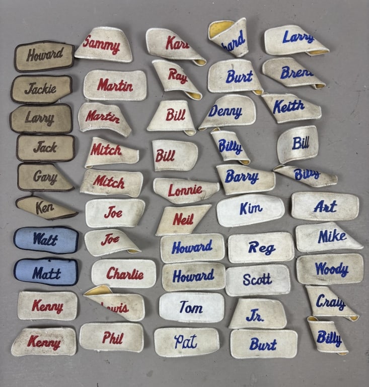 Lot of 50 Embroidered Name Patches Various Names: See all photos as a better idea of condition.