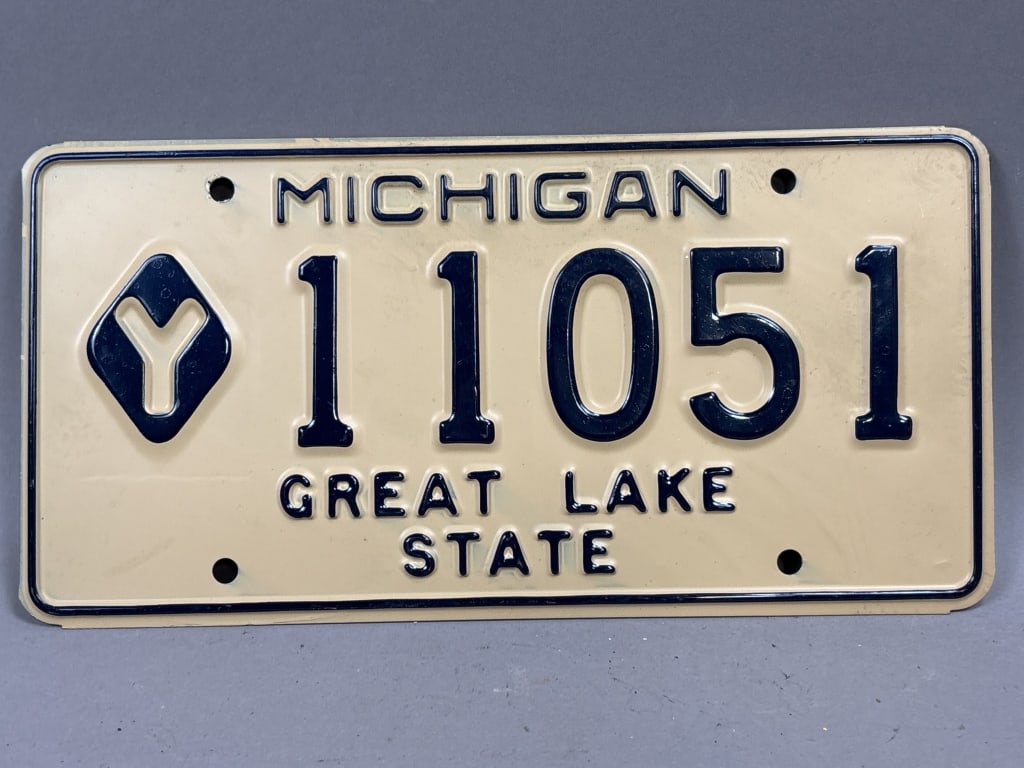 Michigan Y 11051 Great Lake State License Plate: See all photos as a better idea of condition.