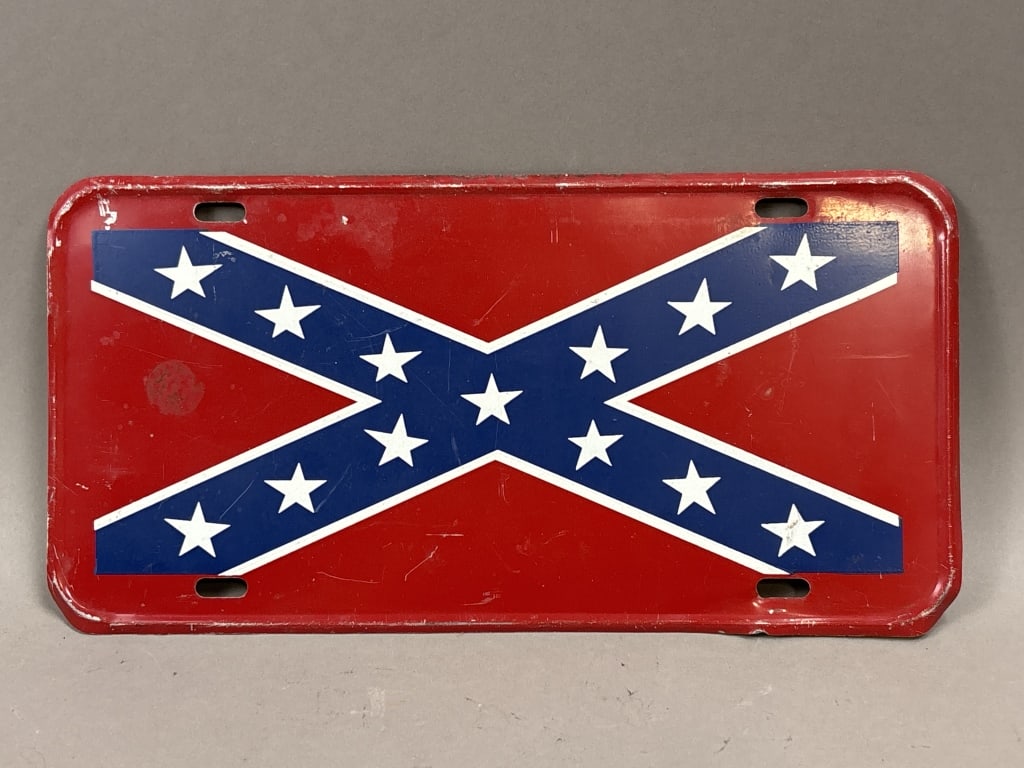 Vintage Metal Dixie Confederate Flag License Plate: See all photos as a better idea of condition.